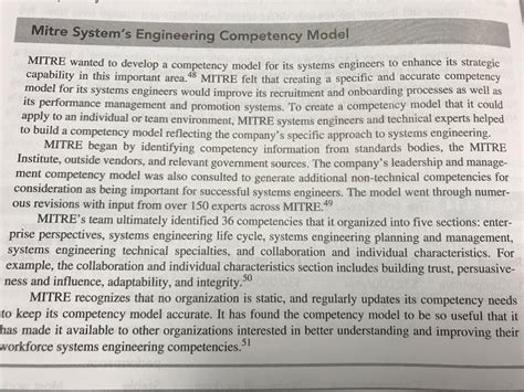 Mitre Systems Engineering Competency Mode Itre