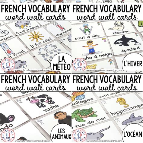 French Vocabulary Cards Bundle Cartes De Vocabulaire