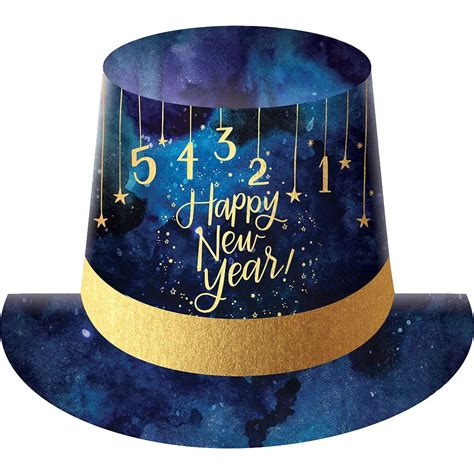 Midnight New Years Eve Party Hat Kit For 8 Guests Party City