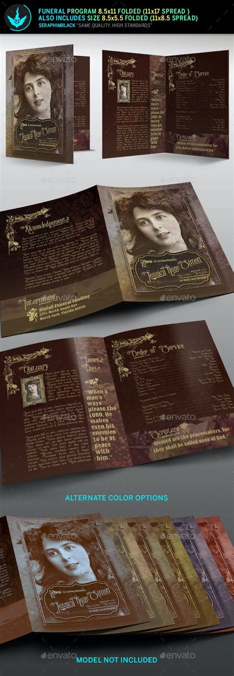 Victorian Style Funeral Program Template By Seraphimblack Graphicriver