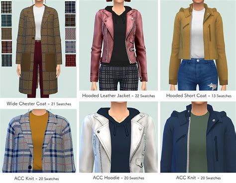 The Sims 4 Maxis Match Custom Content Liliili Sims Female Jacket Set