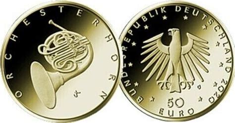 28 849 просмотров • 14 мая 2021 г. 50 Euro 2020 Deutschland 50 GOLD ORCHESTERHORN 2020 -F- 3 ...
