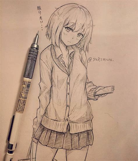 Pencil Drawing Of Cute Anime Girls Anime Pencil Drawings