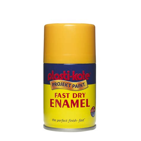 Plastikote Fast Dry Enamel Spray Paint 100ml Sunshine Yellow