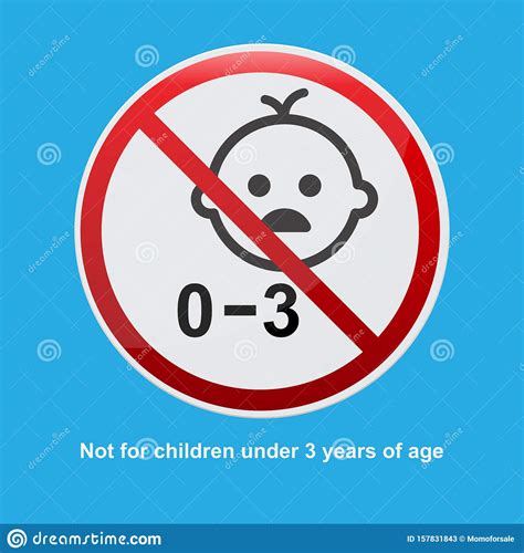 Not For Children Under 3 Years Of Age Sign Stock Illustration