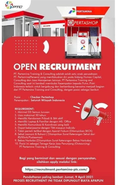 Tribun lampung kanal info loker menyajikan berita seputar info loker. Info Loker BUMN Terbaru April 2021 REKRUTMEN STAFF PT Pertamina Training & Consulting