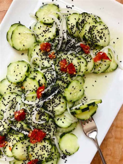 The Best Sweet And Spicy Cucumber Salad Recipe On The Bias