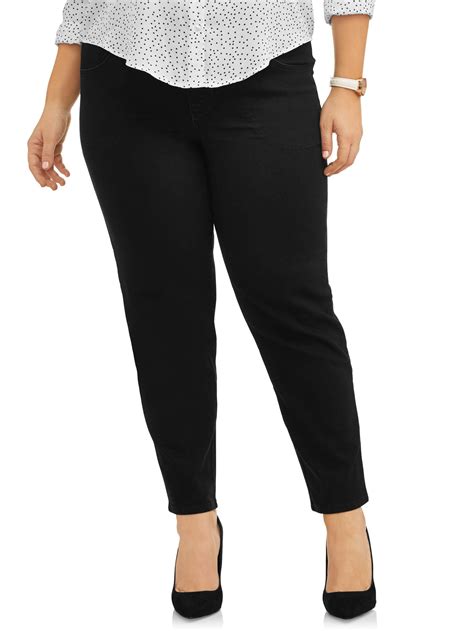 Just My Size Womens Plus Size Pull On Stretch Woven Pants Also In