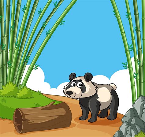 Happy Panda In Bamboo Forest 413229 Vector Art At Vecteezy