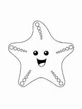 Starfish Coloring Fish Star Drawing Cartoon Line Colouring Draw Getdrawings Animals sketch template