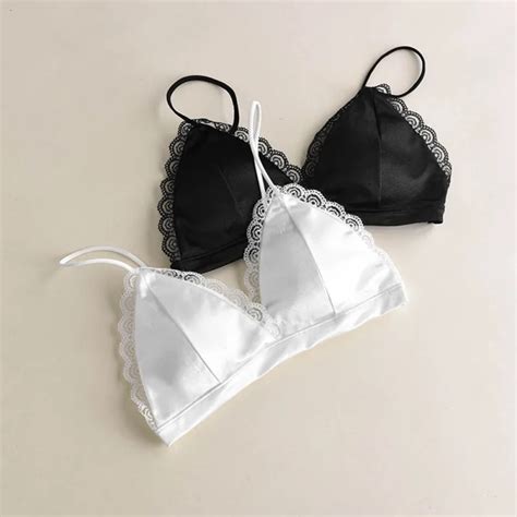 Bra Soft White Silk Bralette Comfortable Wireless Women Bra Triangle