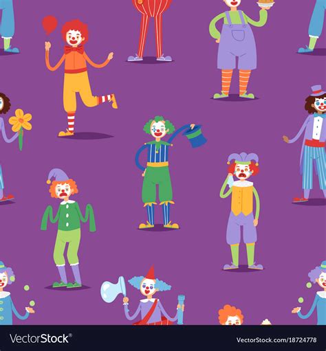 Cartoon Clown Character Funny Circus Man Clownery Vector Image