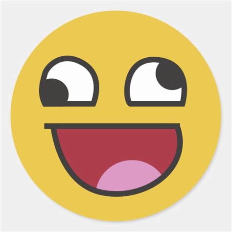 Lol Smiley Goofy Eyed Emoji Classic Round Sticker