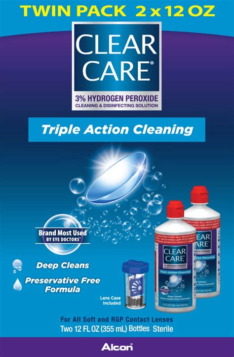 Clear Care Contact Lens Cleaning And Disinfecting Solution Twin Pack