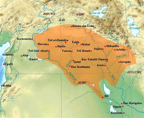 Picture Information Map Of Middle Assyria Empire