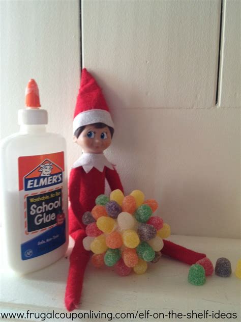 Let your elf arrive in style this year in so many different ways. Easy The Elf on The Shelf Ideas - Elf Makes Gum Drop Ball