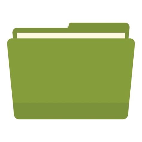 Green File Folder Icon Flat Style 14609704 Vector Art At Vecteezy