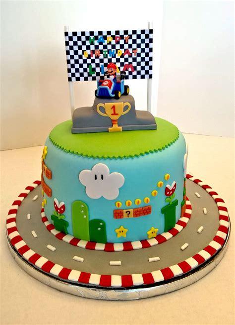 This mario kart birthday cake has probably been one of my best cakes. Super Mario Kart Birthday Cake and design sketch | Mario ...