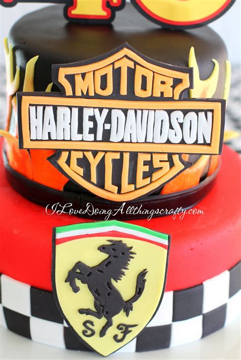 See more ideas about ferrari cake, car cake, race car party. I Love Doing All Things Crafty: Harley Davidson/Ferrari 40th Birthday Cake