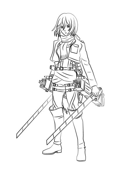 Dibujos Para Colorear De Ackerman Mikasa Aot Dibujos Para Colorear De