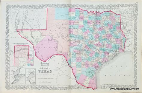 1859 Genuine Antique Map Coltons New Map Of The State Of Texas