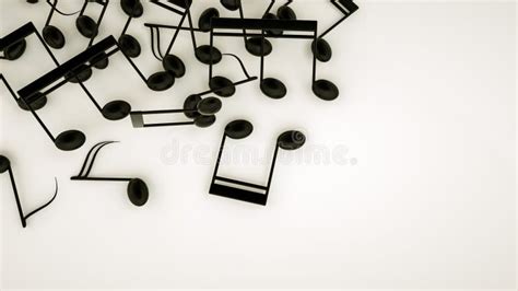 Three Dimensional Notes Are Scattered On A White Background Musical
