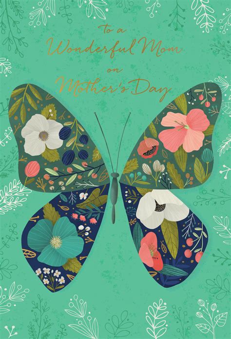 Floral Butterfly Wings Mothers Day Card
