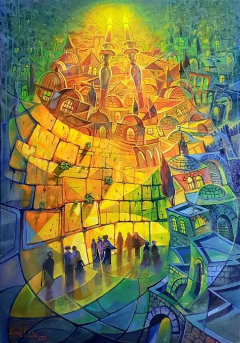 Abstract Jerusalem Painting Shabbat Covering Jerusalem By Alex Levin