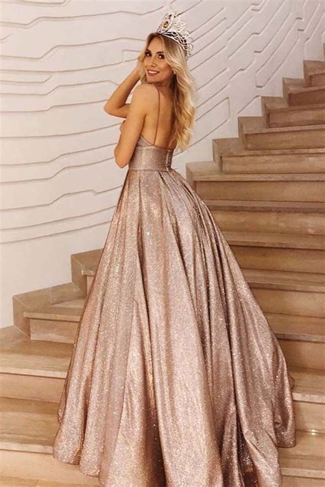 a line spaghetti straps long lilac prom dress glitter evening dress glitter prom dresses