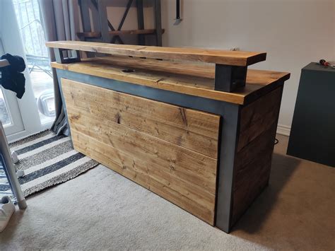 Modern industrial style reception desk salon reception desk rustic desk