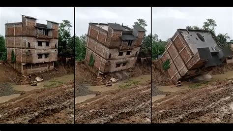 Watch Three Storey Building Collapses In West Bengals Daspur No