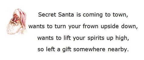 Secret Santa Poems Clever Sayings Secret Santa Poems Secret Santa