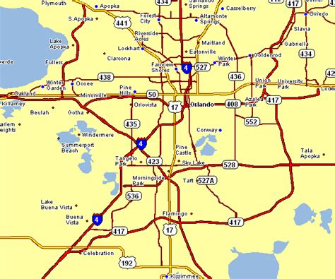 Orlando Florida Road Map College Map