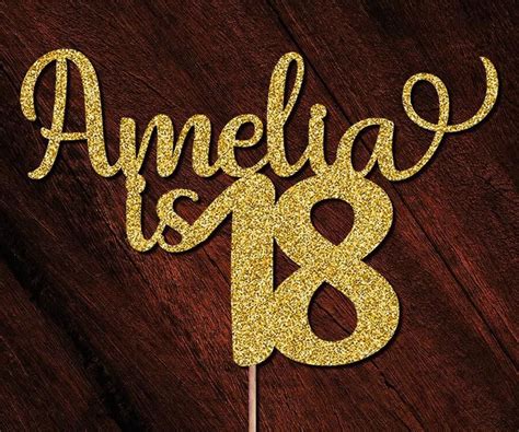 Personalised Custom Cake Toppers Happy 18th Birthday Glitter Etsy In
