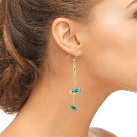 14K Gold Plated And Turquoise Drop Earrings Turquoise Etsy Minimal