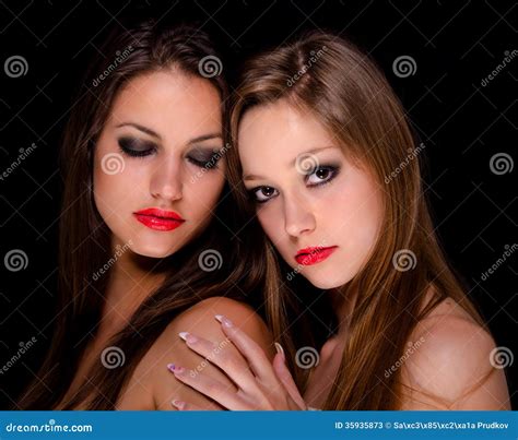 Two Beautiful Girls Being Intimate Stock Image Image Of Girlfriends Fashionable 35935873