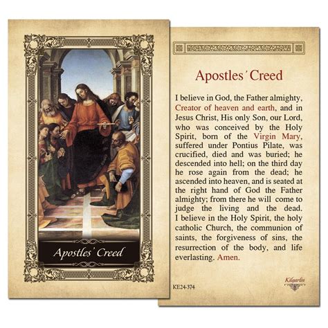 Apostles Creed Laminated Prayer Card