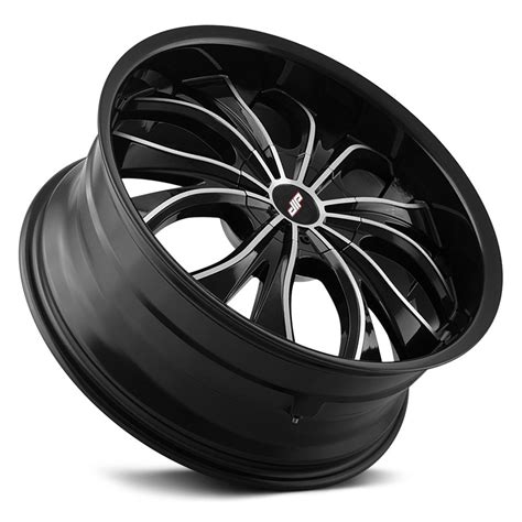 24x95 Dip Wheels 18 5x127 87 Hustler Rims Gloss Black With