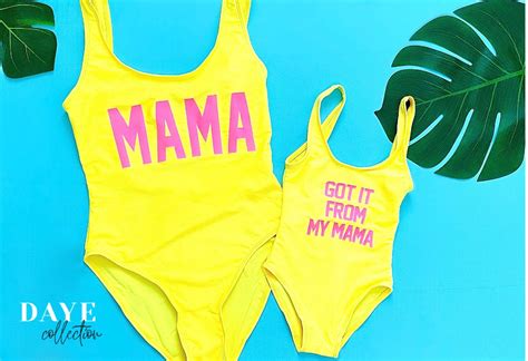 Mommy And Daughter Bathing Swim Suit Set One Piece Mini Me Got Etsy