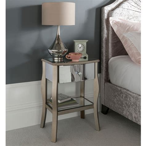 Versailles Mirrored Bedside Table Contemporary And Modern Furniture