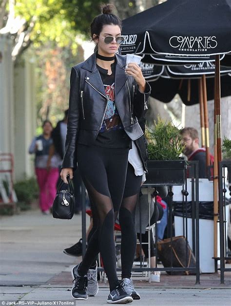 Kendall Jenner Shows Off Her Model Figure In Leggings With Daring Sheer