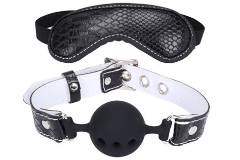 8 Pcs Black Restraint Male Leather Bondage Kit Whip Ball Gag Cuffs
