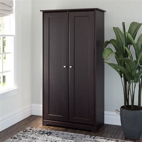 Bush Furniture Cabot Tall Storage Cabinet With Doors In Espresso Oak