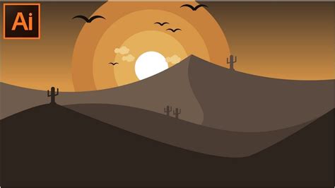 Adobe Illustrator Cc Tutorials How To Make A Beautiful Desert Landscape