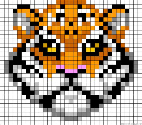 Tiger Perler Bead Pattern Pixel Art Borduurpatronen Strijkkralen