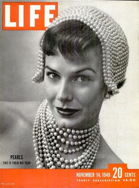 The Cover Of Life Magazine Shows A Woman Wearing Pearls And Necklaces