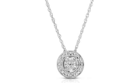 1 10 CTTW Diamond Pendant In Sterling Silver Groupon