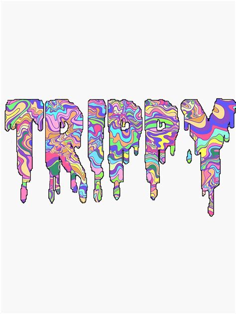 Psychedelic Trippy Text Sticker By Opsdesigns Redbubble