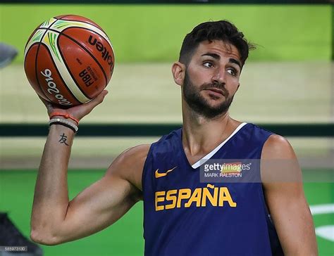 Spains Ricky Rubio Attends A Basketball Training Session At The