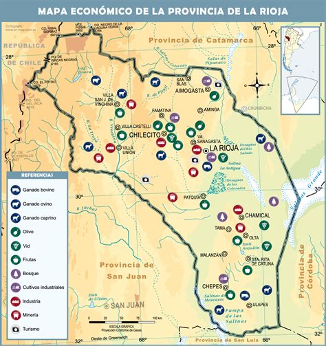 Economic Map Of The Province Of La Rioja Argentina Ex